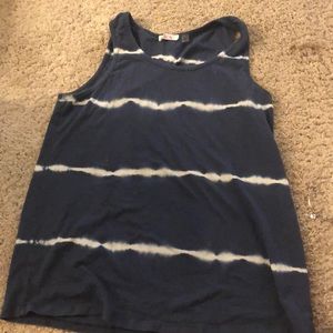 Blue and white striped tank